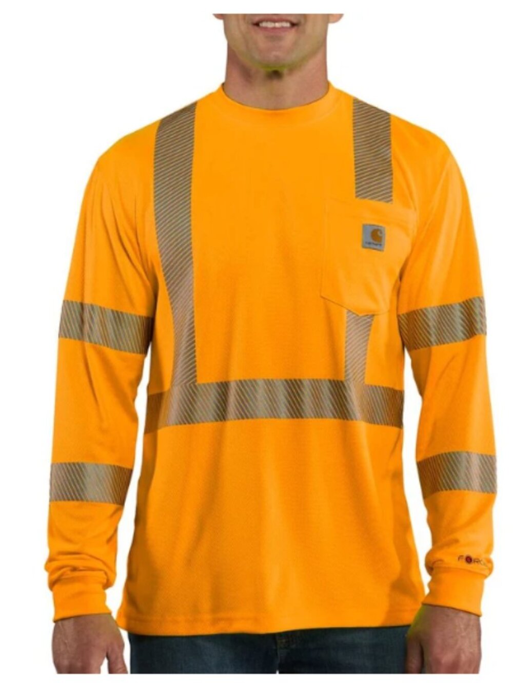 CARHARTT Men's TK0496 HiVis Force Long Sleeve Tee Size XL
